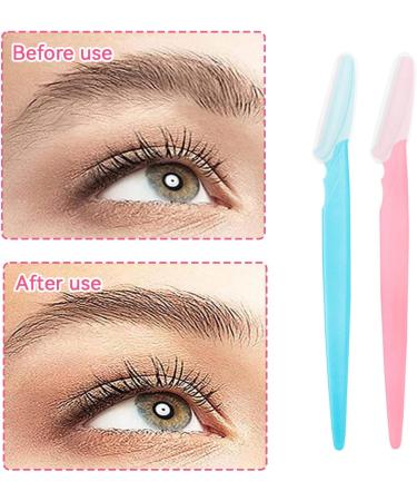 40 Pack Eyebrow & Facial Razors | Safe Dermaplaning Tools for Women & Men | Portable Hair Remover - Pink & Blue - Buy Online on GoSupps.com