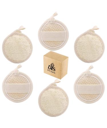 Face Loofah Pads Exfoliating Scrubber Natural Luffa Facial Cleanser Pad Sponges Exfoliator Scrub Brush 6 Pack for Body Back Dead Skin Cleansing Washing Suitable for Men Women Bath Shower Spa Massage - Buy Online on GoSupps.com