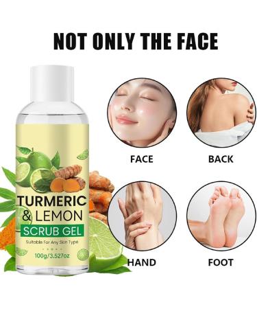  XUSHAOLUN Turmeric and lemon exfoliating gel for face and body gentle exfoliant and pore tightening deep cleansing exfoliant soothing and pore-refining exfoliating gel for all - Buy Online on GoSupps.com