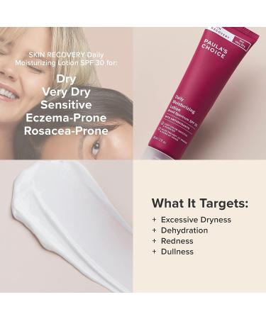 Paula's Choice SKIN RECOVERY Daily Moisturizing Lotion SPF 30 Mineral Sunscreen - 2 oz | For Dry and Sensitive Skin - Buy Online on GoSupps.com