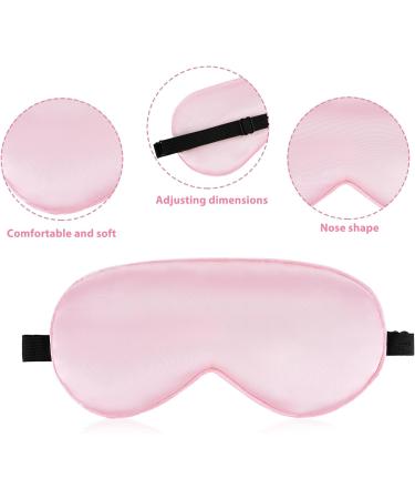 Silky Sleep Masks 2 Pcs Set | Soft Satin Eye Covers for Men & Women | Adjustable Blackout Blindfold for Travel & Meditation (Black & Pink - Buy Online on GoSupps.com