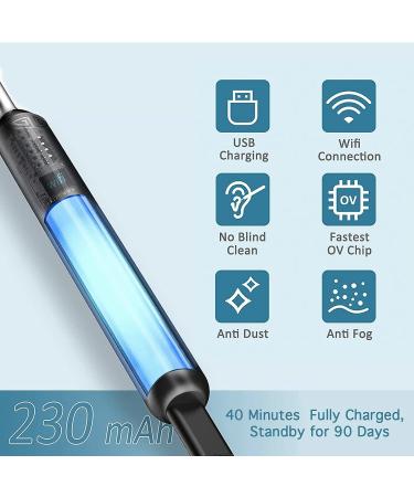 Ear Wax Removal Kit with 1080P Otoscope Camera for iPhone & Android - Black - Buy Online on GoSupps.com