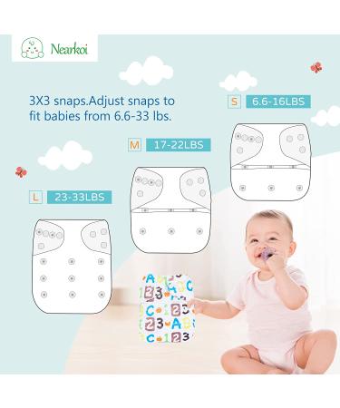 10 Pcs Adjustable Washable Baby Cloth Diapers + 5 Bamboo Inserts (Refreshing Blue) - Buy Online on GoSupps.com