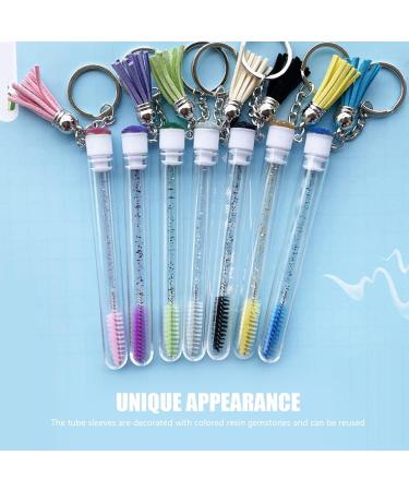 Eyelash Brush Tube with Keychain - Diamond Crystal Empty Eyelash Tubes Spoolies Makeup Brush | Lash Extension Brushes Mascara Brushes for Women Girls - Buy Online on GoSupps.com