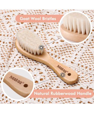 Haakaa Baby Hair Brush and Comb Set for Newborns & Toddlers - Natural Soft Goat Bristles - Gentle Grooming for Baby's Hair - Ideal for Cradle Cap - Perfect Baby Gift - 2 Pack - Buy Online on GoSupps.com