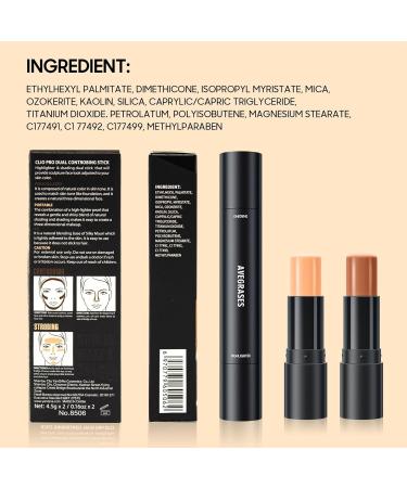 Double-Headed Highlighter Stick - 2-in-1 Waterproof Concealer & Bronzer for Face Makeup | Brightening Pencil in Lotus Color & Light Brown - Buy Online on GoSupps.com