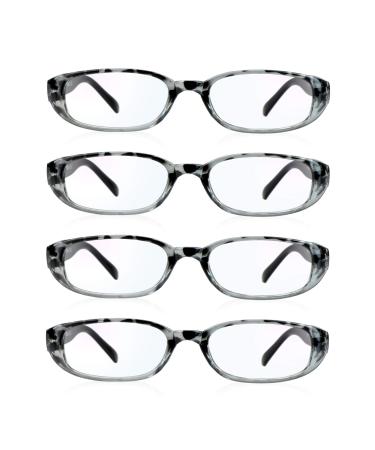 LifeArt 4 Pairs Reading Glasses Blue Light Blocking Glasses Computer Reading 4key001_black 4.0 x