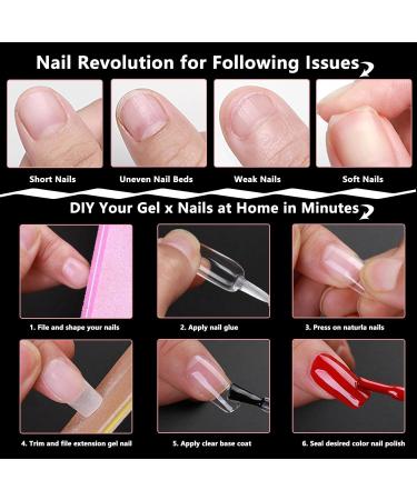 LuckForever 300pc Oval Gel Nail Tips - Short Clear Press On Nails for Acrylic Extensions | Full Cover Soft Gel Fake Fingernails - Buy Online on GoSupps.com