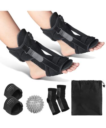 Vsehipl Plantar Fasciitis Night Splint 2 Pack 2023 NEW Upgraded Night Splint Adjustable Elastic Dorsal for Women & Men Plantar Fasciitis Relief Brace for Achilles Tendonitis and Foot Drops One Size