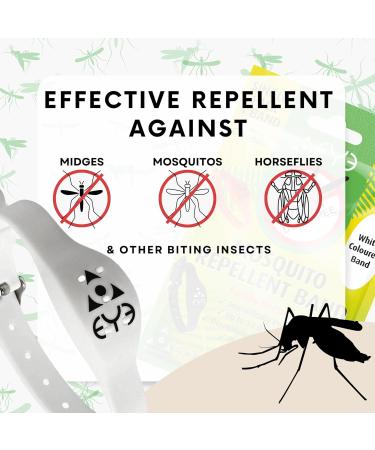 THEYE Mosquito Repellent Bracelet - Deet Free - 100% Natural - Up to 2 Weeks Protection - Adjustable Wristband [White] - Buy Online on GoSupps.com