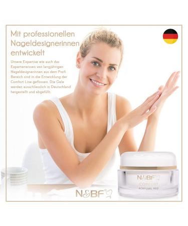 N&BF 15ml Comfort Line Poly Acryl Red - High Quality Professional Acrylic Gel | Red Glimmer Polygel for Gelnageln | Made in Germany - Buy Online on GoSupps.com