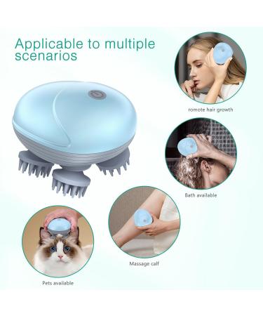 ORIA Portable Electric Head Massage Device for Cats & Dogs - 4 Kneading Heads USB Charging 5 Modes IPX6 Waterproof - Blue - Buy Online on GoSupps.com