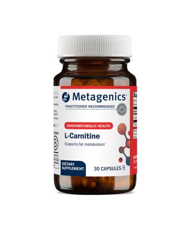 Metagenics L-Carnitine - Amino Acid Supplement for Fat Metabolism & Energy Support* - 500 mg L-Carnitine L-Tartrate - Non-GMO Gluten-Free Vegetarian - 30 Capsules