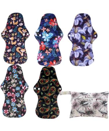 Healifty 6pcs Bamboo Washable Menstrual Pads | Organic Nursing Pads | Super Absorbent | Assorted Colors | 1 Pack - Buy Online on GoSupps.com