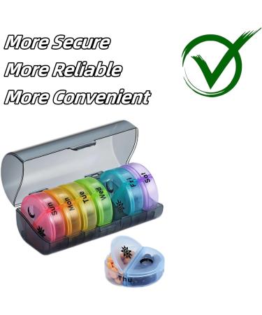 Travel Medicine Organizer Box - Moisture-Proof Pill Container for Vitamins & Supplements | Portable & Easy to Clean | Large Compartment - Black - Buy Online on GoSupps.com