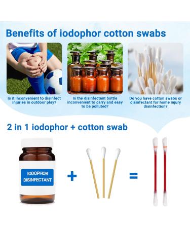 SUPVOX 50pcs Disposable Cotton Swab for Skin Disinfection - Iodophor Swab for Hospital & Home Use - Buy Online on GoSupps.com