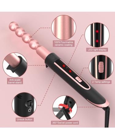 5 in 1 Curling Iron Set - Curling Wand Hair Straightener & Brush with Interchangeable Ceramic Wands - Fast Heat Includes Glove & Clips | Perfect Gift for Girls & Women - Buy Online on GoSupps.com