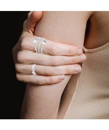 Feraco 2 Pcs Magnetic Copper Rings for Women - 99.99% Pure Copper Thumb Ring - Adjustable Fingers Ring - Jewelry Gift Box - Silver - Buy Online on GoSupps.com