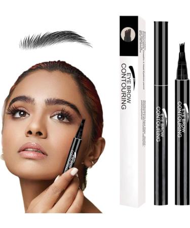 Eyebrow Pen Eyebrow Pencil with 4-Fork-Tip Liquid Eyebrow Pencils for Women Eyebrow Pen Last All-Day Eyebrow Pencil (Black) - Buy Online on GoSupps.com