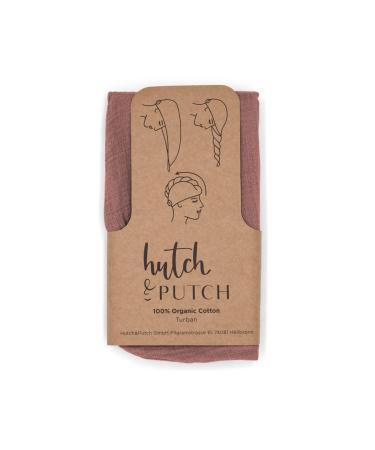Hutch & Putch Premium Musselin -Turban Adult Unisex - Turban for Healthy Hair - Suction -able Turban Fast -drying - Turban with a terry structure - Bio -cotton turban (altrosa)