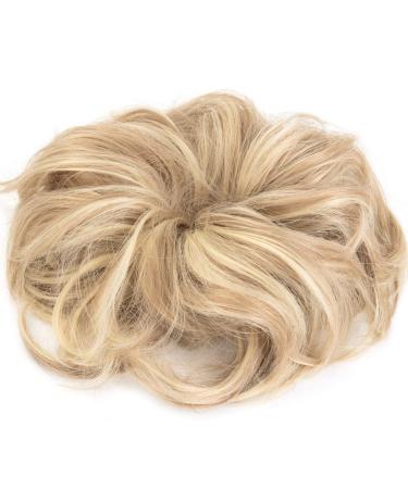 Lelinta Wavy Curly Messy Donut Hair Bun Extension Dark Ginger Mix Bleach Blonde - One Size - Buy Online on GoSupps.com