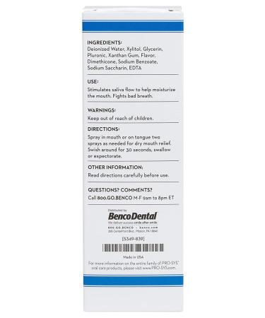 PRO-SYS Alcohol-Free Dry Mouth Spray - Sugar-Free, Mild Mint Flavor - 2 fl. oz - Buy Online on GoSupps.com