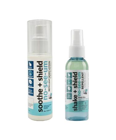 Best Bee Brothers No-See-Um Repellent 2oz Shake + Shield Body Mist and 4oz Soothe + Shield Lotion