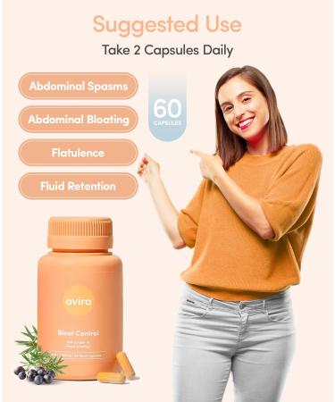 Ovira Bloat Control Supplement with JUNICLEAR - 60 Capsules for Gas & Bloating Relief | Digestive Health & Water Retention Support for Men & Women - Buy Online on GoSupps.com