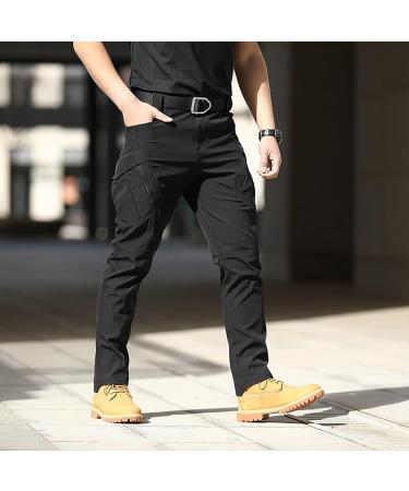 Men's Softshell Winter Work Pants - Stretchy Outdoor Overalls with Large Pockets | Loose Fit Rain-Resistant Black XL - Buy Online on GoSupps.com