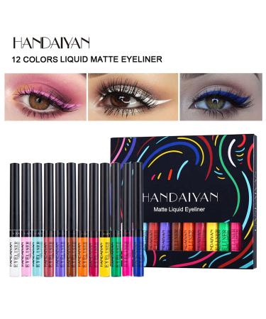 Liquid Eyeliner Set - 12 Matte Colors Highly Pigmented & Smudge-Free | International Shipping - Buy Online on GoSupps.com