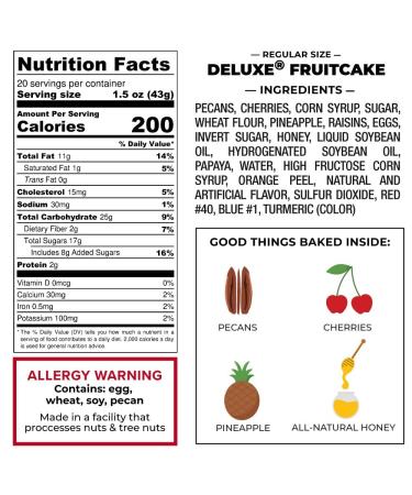 DeLuxe Fruitcake 1 lb. 14 oz. - Buy Online on GoSupps.com