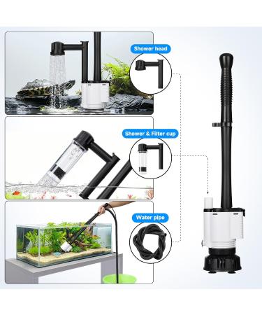 AQQA Fish Tank Cleaner 8-in-1 Electric Aquarium Gravel Vacuum Clean Sewage+Wash Gravel Sand+Suction Stool+Filter+Water Changer+Water+Water Circulation+Dissolved Oxygen for Turtle Fish Tank 30W/480GPH - Buy Online on GoSupps.com