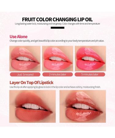 SUMEITANG Pink Magic Mood Lip Gloss PH Tint - Clear Temperature Color Changing Lip Stain & Balm for Women - Prevents Dry Lips (Cantaloupe) - Buy Online on GoSupps.com