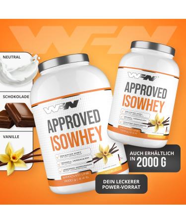 WFN Approved Isowhey Vanilla 1kg Lactose Free Protein Powder CFM Whey Protein Isolate Highly Soluble 33 Servings Made in Germany External Laboratory Tested - Buy Online on GoSupps.com