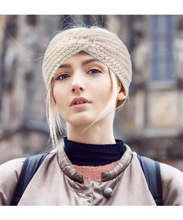 Chalier Cable Crochet Turban Ear Warmer Headband Set for Women - 4 Pack, Winter Headbands, Gift, B-Black - Buy Online on GoSupps.com