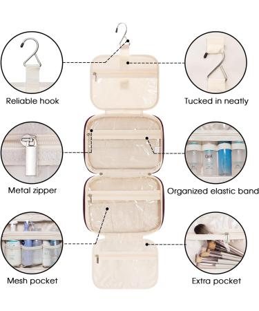 Narwey Hanging Travel Toiletry Bag for Women - Wine Red Medium Size Organizer for Cosmetics and Makeup - Buy Online on GoSupps.com