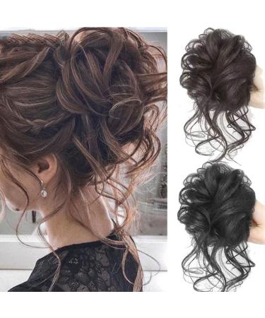 siduytin Messy And Curly With These Natural And Beautiful Hair Buns Fiber Messy Hair Bun Extensions Messy Curly Hair Buns light brown - Buy Online on GoSupps.com