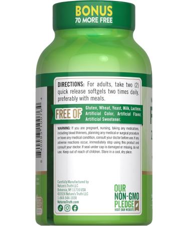 Nature's Truth Fish Oil 2000 mg | 600 mg Omega 3 | 250 Softgels | Natural Lemon Flavor | Non-GMO and Gluten Free Supplement - Buy Online on GoSupps.com