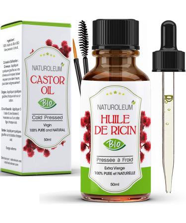 Organic castor oil cold pressed - pure and natural - care for hair eyelashes nails skin beard (50ml) Almond castor oil 50ml