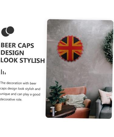 PRETYZOOM American Flags Beer Cap Pendant Vintage Decor Vintage Home Decor Iron-art Wall Hanging Picture Tin Painting Metal As Shown 36X36X4CM - Buy Online on GoSupps.com