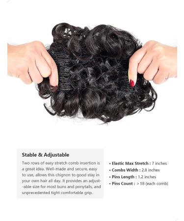 Rose Bud Chignon Hairpiece | Curly Bun Extensions Scrunchie Updo | 4A Dark Brown - Buy Online on GoSupps.com