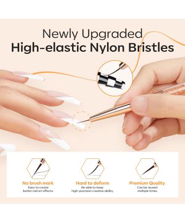 Modelones Nail Art Brushes Set - Super Fine Thin Liner Brushes (7/11/15/20mm) for Gel Nail Art & Design - Perfect Gift for Women - Buy Online on GoSupps.com