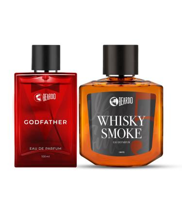 Beard'o Godfather & Whisky Smoke Liquid Perfume For Men 100Ml X 2| Eau De Parfum | Premium Strong & Long Lasting Fragrance For Men'S | Ideal Gift For Men | Gift For Brother | Gift For Friends