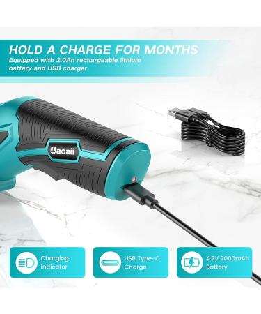 Cordless Electric Scissors Upgraded  Uaoaii 4V Electric Cardboard Box Cutter w/Safety Lock & LED Light  Rechargeable Fabric Cutter Power Rotary Cutters for Carpet Leather Felt  Effortless Blue - Buy Online on GoSupps.com