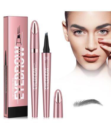 Brown Eyebrow Pencil - Long Lasting Brown Eyebrow Color Pencils for Men and Women (Black) (Grey)