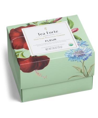 Tea Forte Fleur Gift Set: Cafe Cup Tea Tray with 10 Pyramid Tea Infuser Bags - Buy Online on GoSupps.com