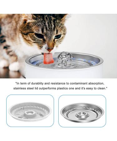 Wonder Creature 2.4L Stainless Steel Cat Water Fountain with LED Light - Ideal for Cats and Dogs - Buy Online on GoSupps.com