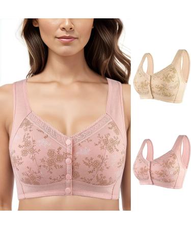 2024 AI Women's Comfortable 2-Piece Front Open Corsages & Busti rs - Plus Size Pink - No Steel Ring Perfect for Older Women - Buy Online on GoSupps.com