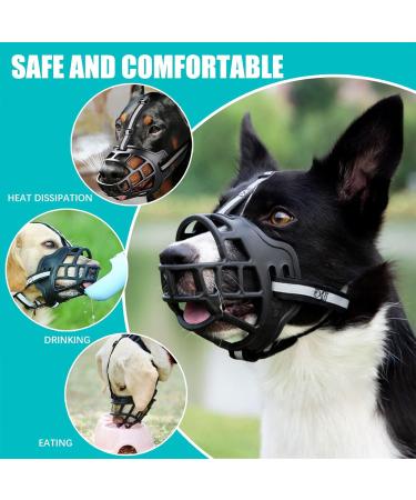 Dog Muzzle for Large Breed Adjustable Dogs Muzzles for Xl Bully Breathable Basket Muzzle with Reflective Strip to Prevent Biting Barking Chewing (X-Large) XLarge - Buy Online on GoSupps.com