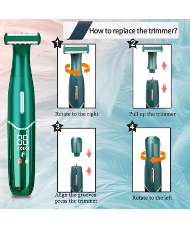 Yeahtop 4 in 1 Waterproof Electric Shaver for Men & Women - Painless Trimmer for Intimate Areas Nose Ears Legs & More - LED Display - Buy Online on GoSupps.com